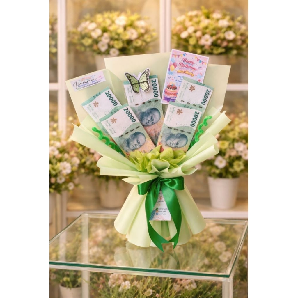 Buket Uang Kertas / Buket Uang Hadiah Wisuda Ulang Tahun Pernikahan Spesial Unik / Bucket Uang Koson