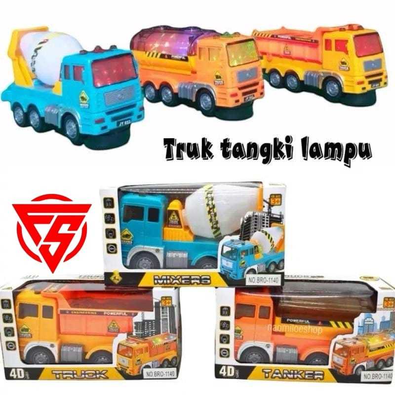 Mainan Mobil Truk lampu dan musik bump And go mainan mobil truck builder tank truk molen SNI