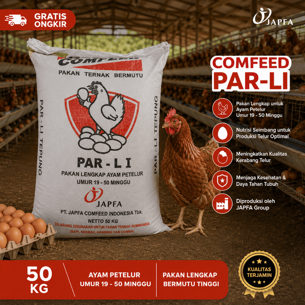 Repack Pakan Ayam Petelur 19-50 Minggu Comfeed Par-L 1 Par-L Tepung Eceran Per Kg