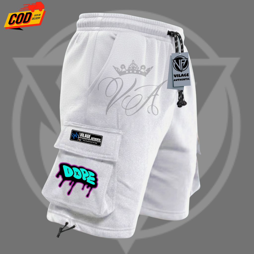 Celana Cargo Pendek Pria Distro Warna Putih Motif Dope Hijau Keren Celana Santai Cowok Cewek Terbaru