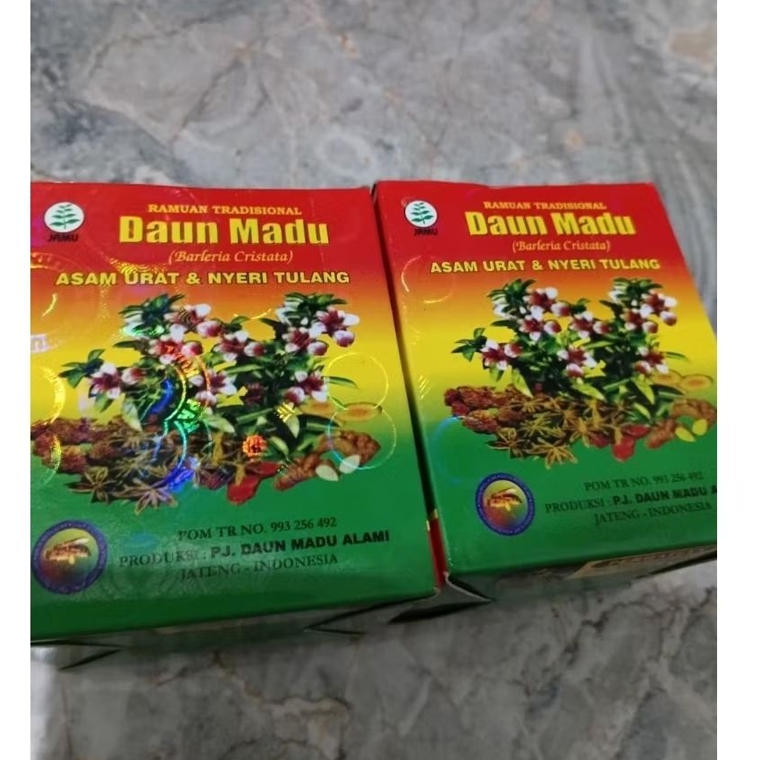 Obat Herbal Serbuk Daun Madu Asam Urat & Nyeri Tulang 100% Original