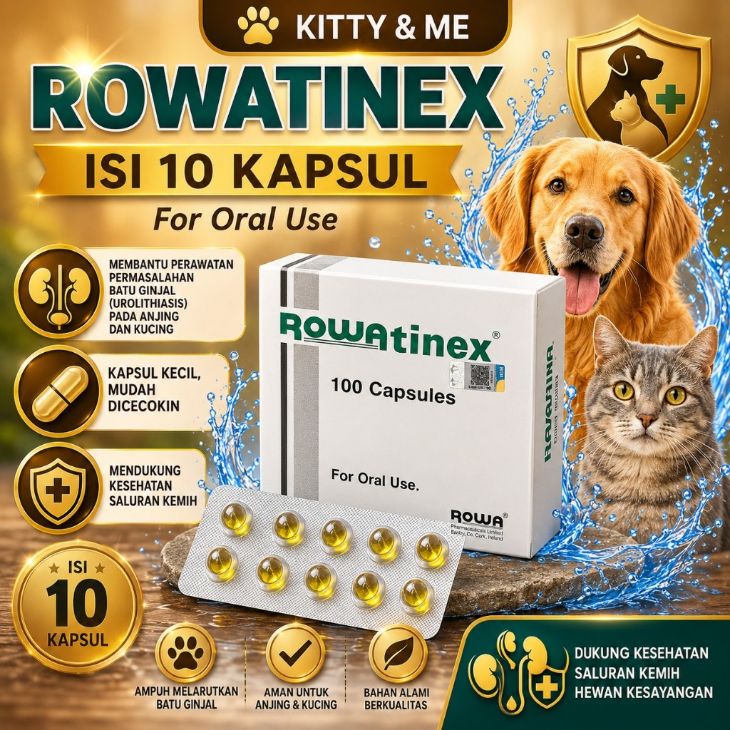 ROWATINEX ISI 10 KAPSUL - Obat Batu Ginjal Untuk Hewan Kesayangan