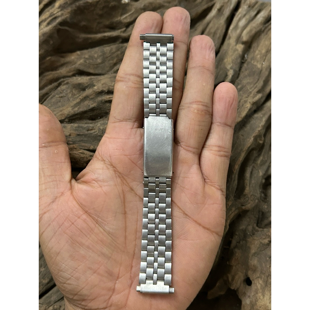 Strap Jubilee 18mm Stainless Steel Silver Bekas Straight End Bracelet Rantai Jam Vintage