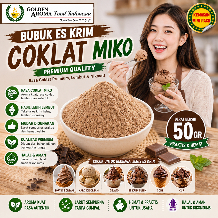 Bubuk Es Krim Coklat Milo 50Gr Serbuk Ice Cream Coklat Milo 50Gr Eskrim Kiloan Bahan Instan Premix S