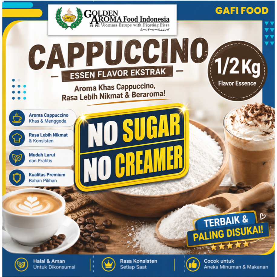 Bubuk Essence Cappuccino Pure 1/2 Kg Flavor Essen Ekstrak Murni Flavour Essence 1/2kg