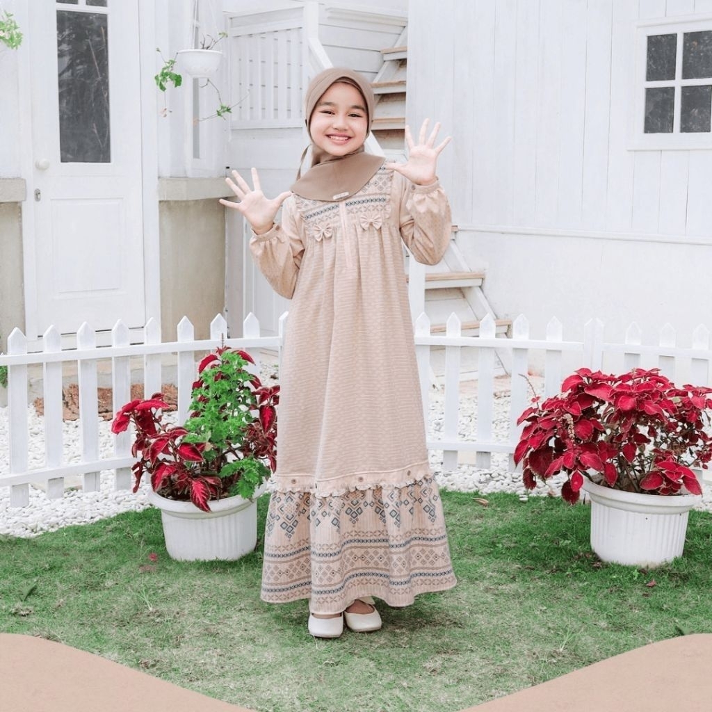 Seply | 139 Savana Tan Setelan Gamis Anak Cewek