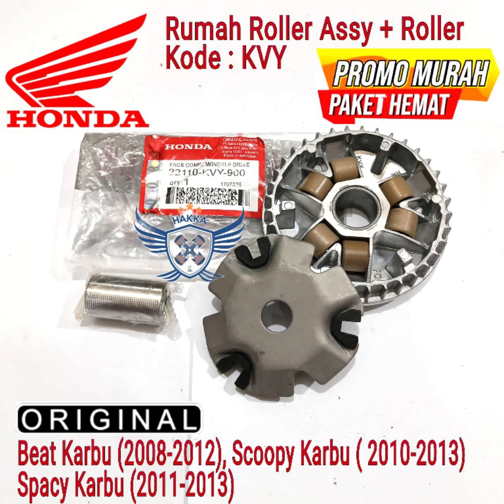 KVY Rumah Roller Assy + Roller Motor Beat Karbu Lama Spacy Scoopy
