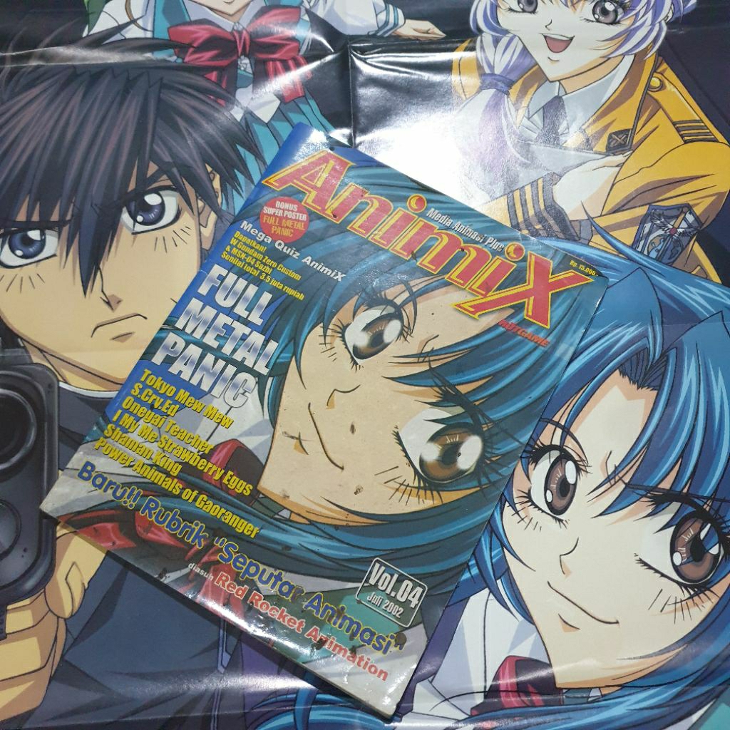 Majalah Anime Vintage Animix vol.4 Juli 2002 cover Full Metal Panic + BONUS BIG POSTER