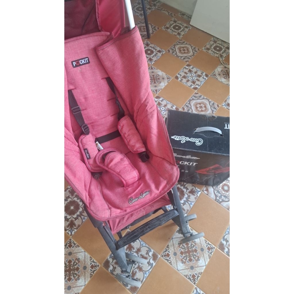 preloved bekas second stroller cabin size cocolatte pockit PINK GEN 4