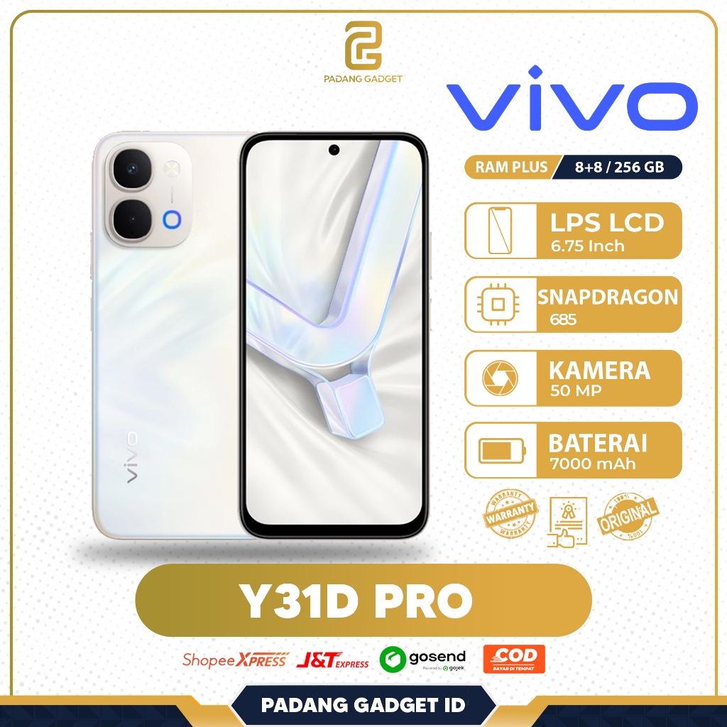 VIVO Y31D PRO 6/128 8/128 & 8/256 GB HANDPHONE ORIGINAL BATRAI 7000 MAH IP69 TAHAN BENTURAN DAN TAHA