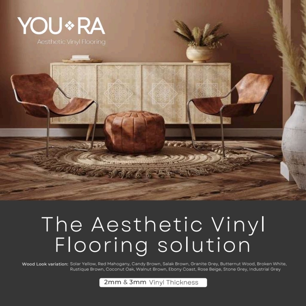 Lantai Vinyl Kayu Premium 2mm YOU RA Aesthetic Vinyl Flooring Per Box