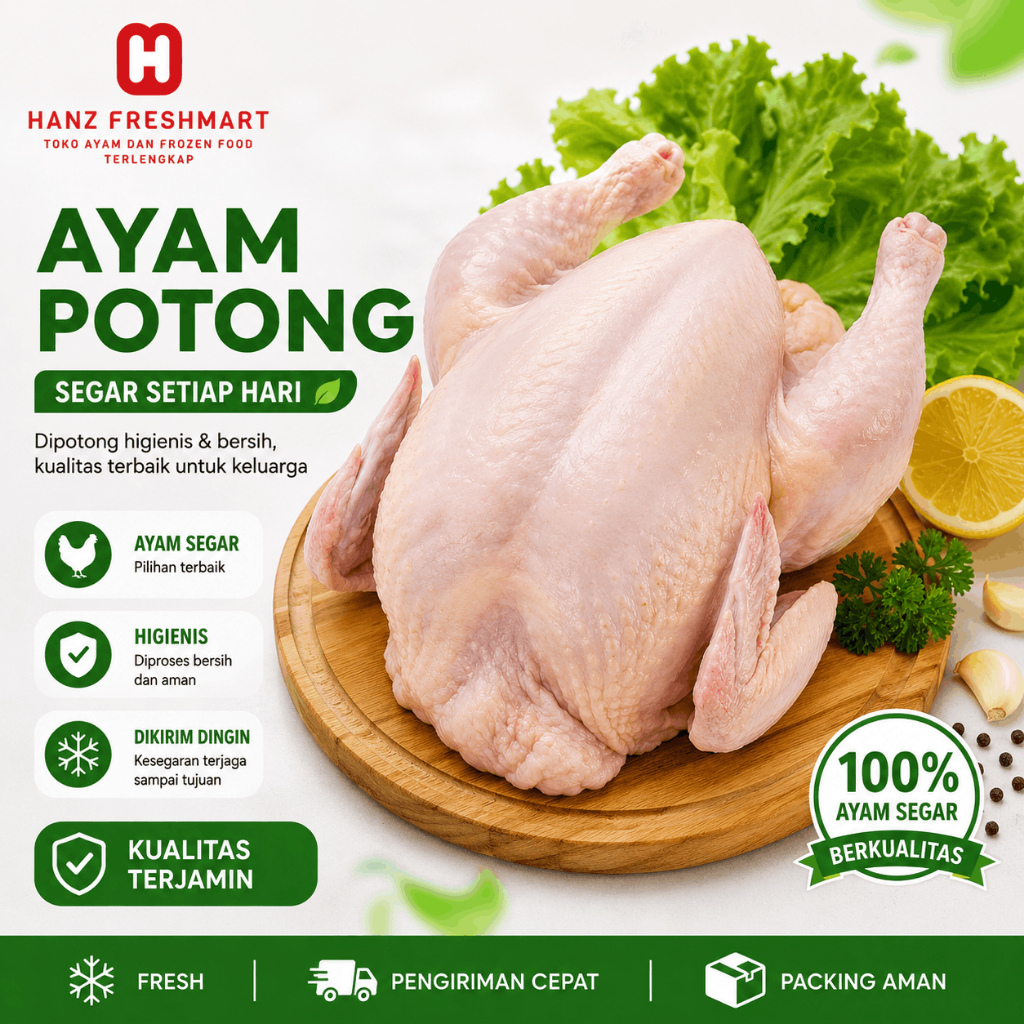 Ayam Potong Karkas Broiler Fresh - Hanz Freshmart