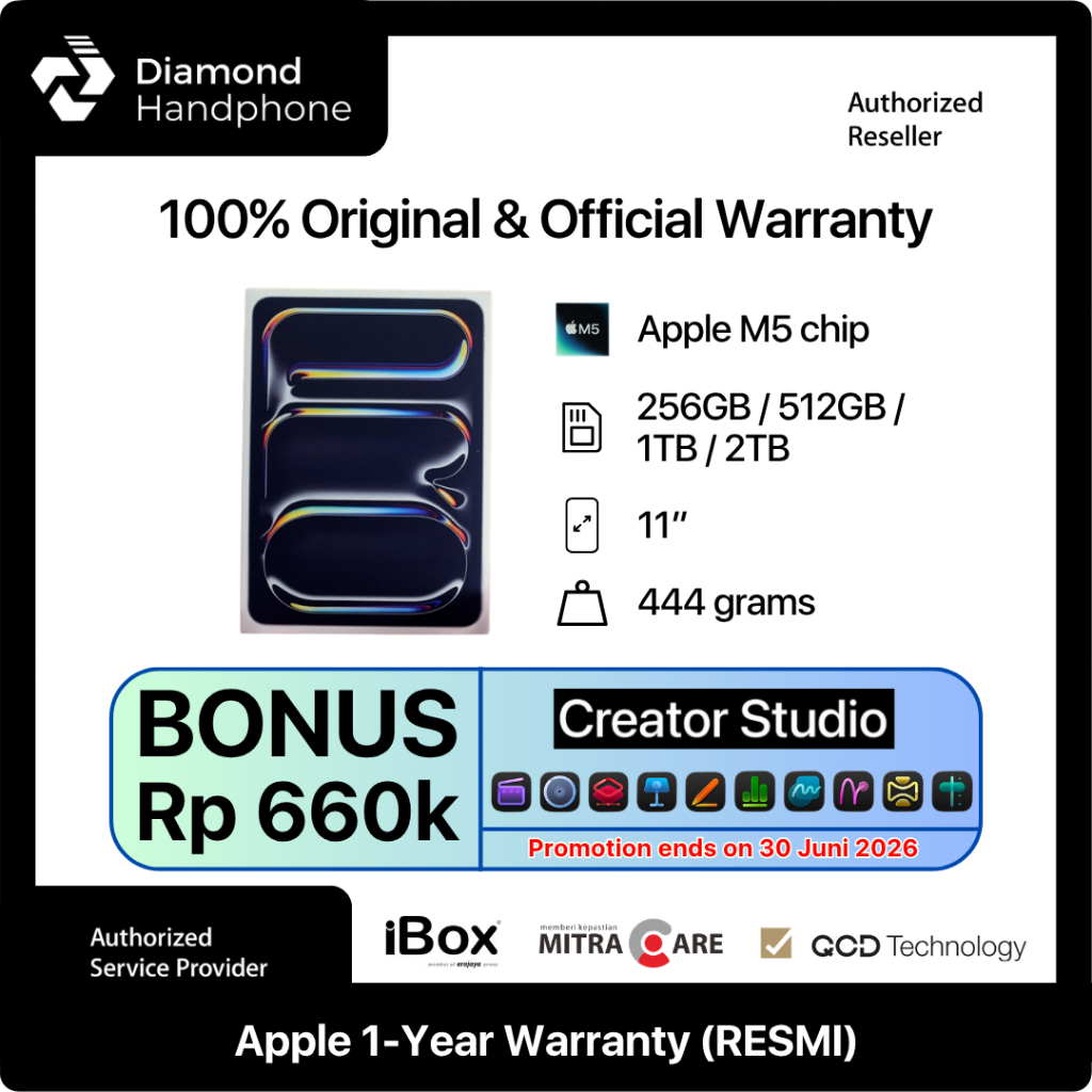 Apple iPad Pro M5 2025 11 inch 256GB 512GB 1TB 2TB Garansi Resmi