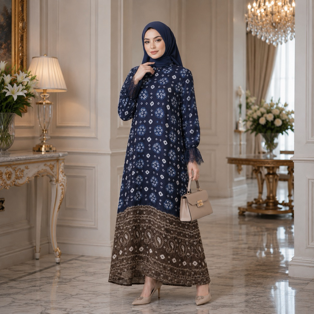 GAMIS DRESS JUMPUTAN HANDMADE GAMBO MEWAH BATIK ETNIK PALEMBANG
