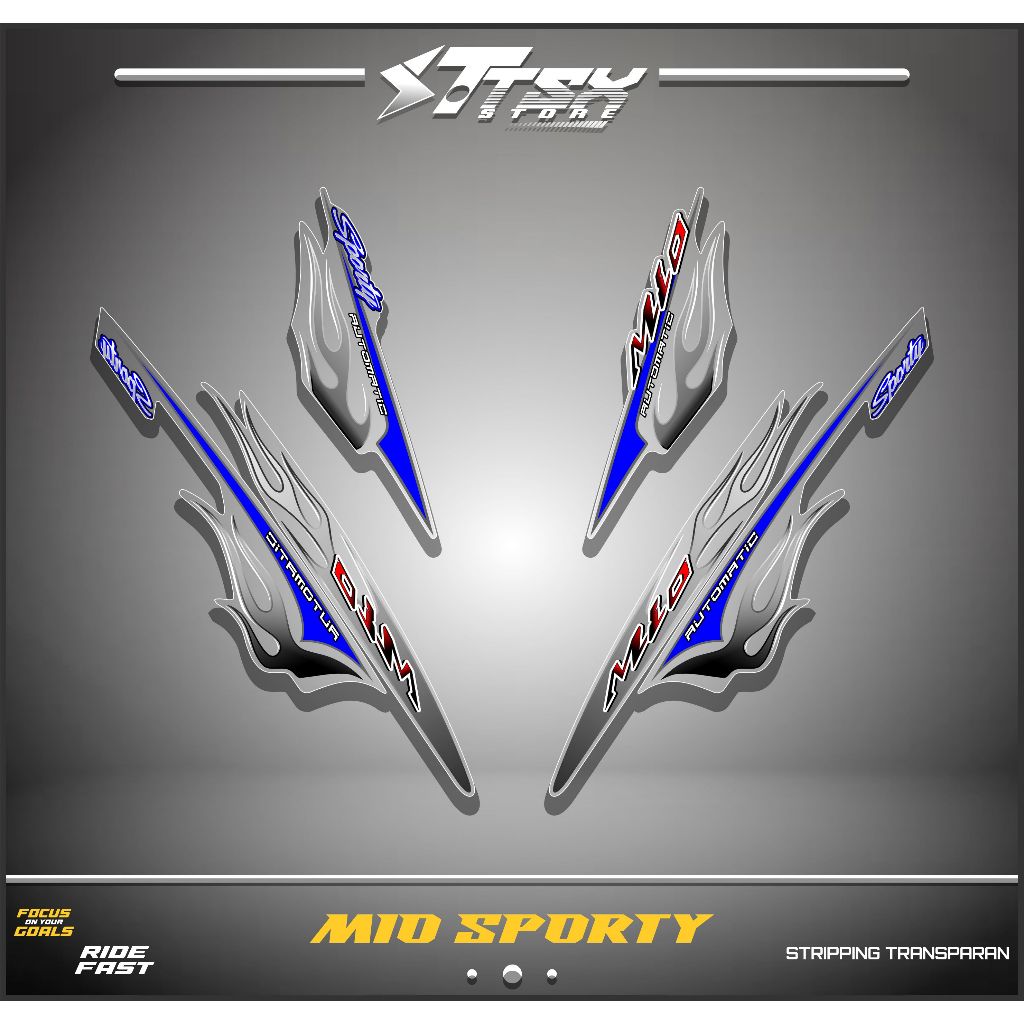 STRIPING TRANSPARAN MIO SPORTY/STIKER MIO 110/VARIASI STIKER MIO SPORTY MTF API