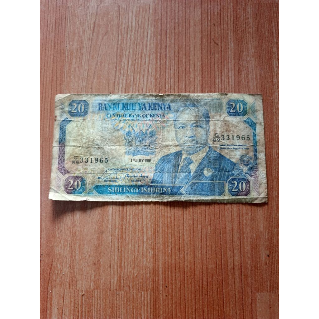 uang 20 kenya tahun 1991