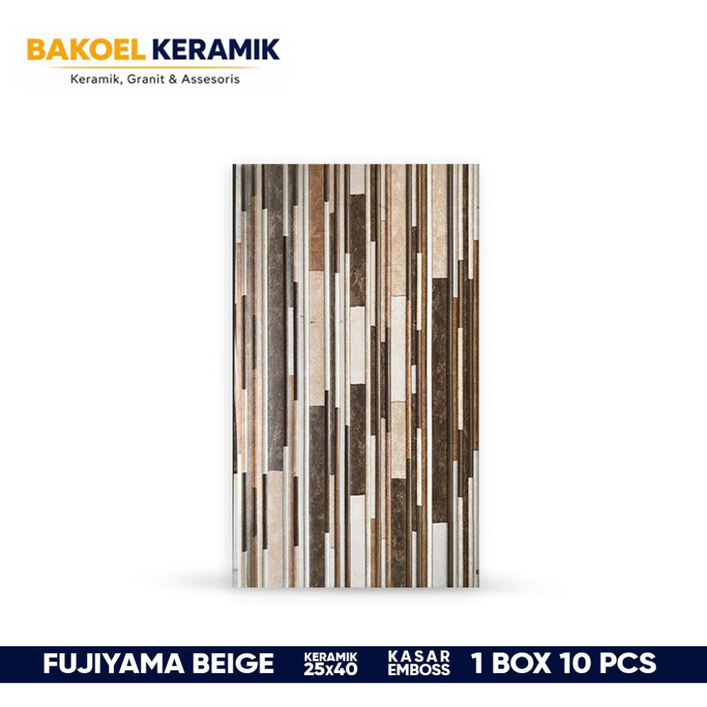 Keramik dinding Kasar timbul 25x40 FUJIYAMA BEIGE