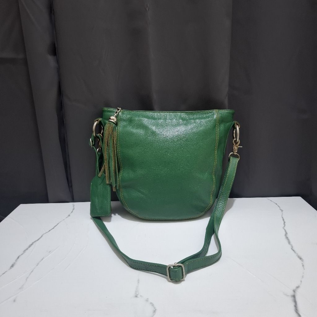 ITSBAG Slingbag Kulit Asli in Dark Green