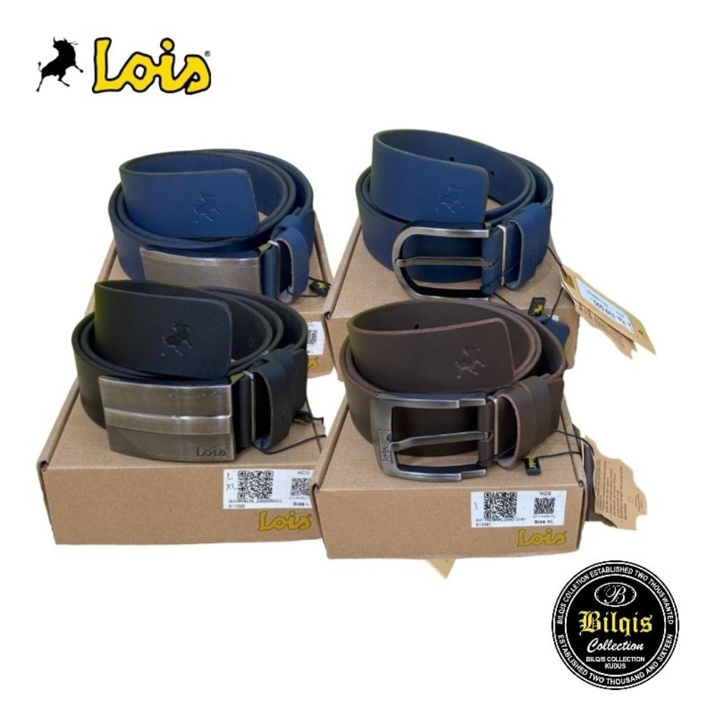 Lois Original Ikat Pinggang Kulit Pria Sabuk Formal Casual Original