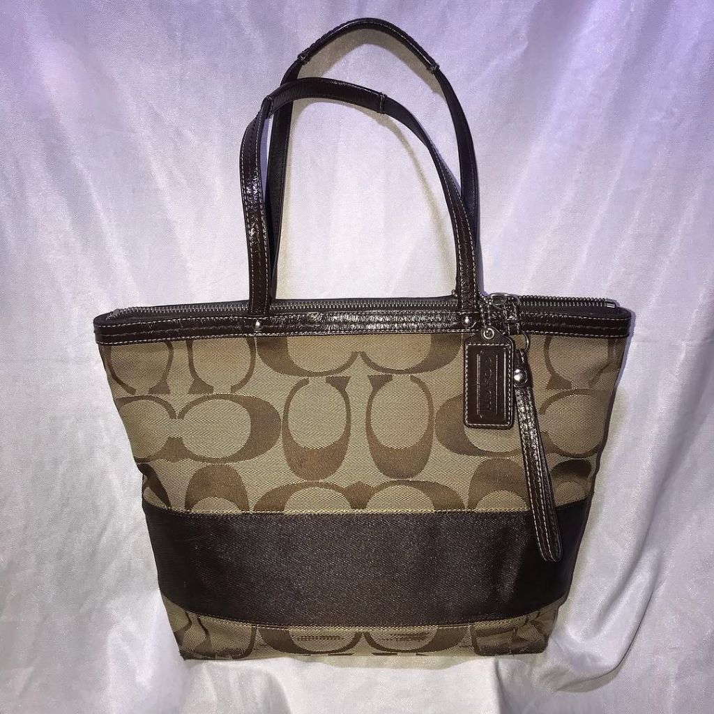 tote bag coach coc canvas signature preloved second