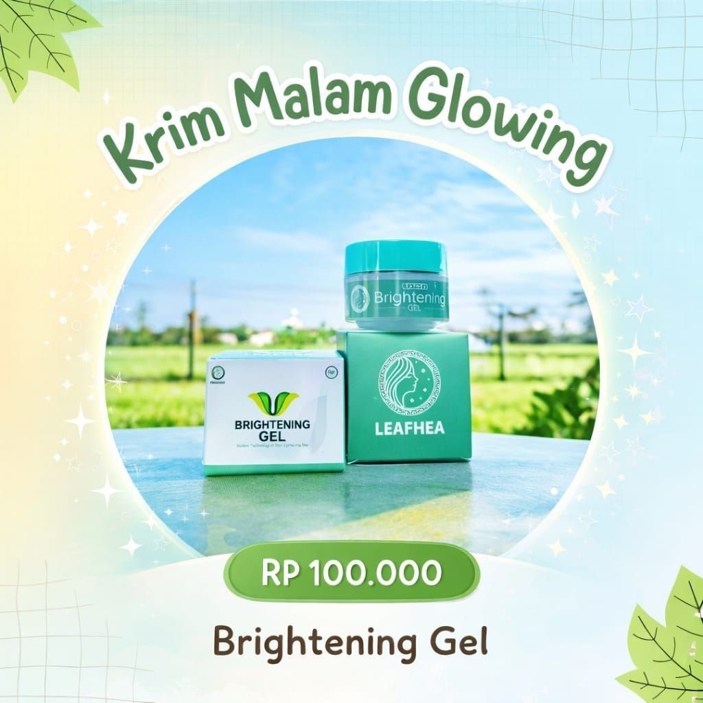 Brightening Gel || cream malam Leafhea 10 gr halal Bpom Original