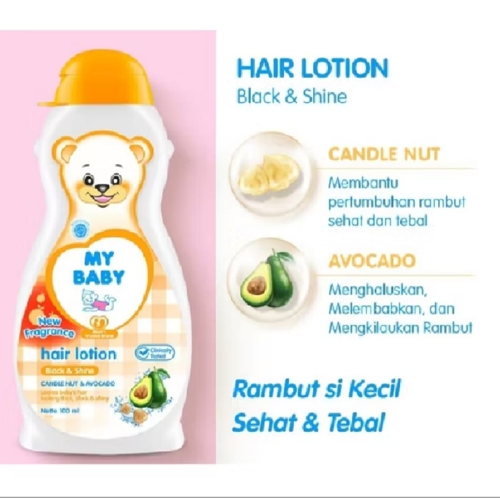 MY BABY Hair Lotion black & shine 100ml // Minyak rambut my baby 100ml // My Baby Hair Lotion //miny