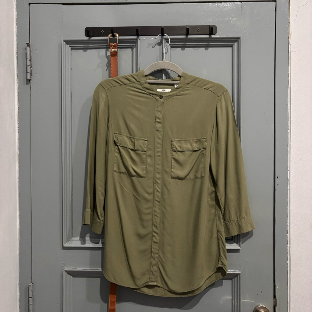 Preloved - Uniqlo Olive Rayon Shirt