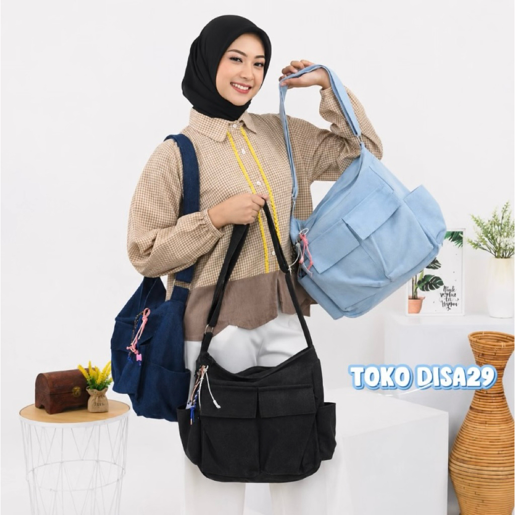 Tas selempang LEXXY jeans denim wanita sling bag wanita dan pria unisex 100% denim premium tas selem