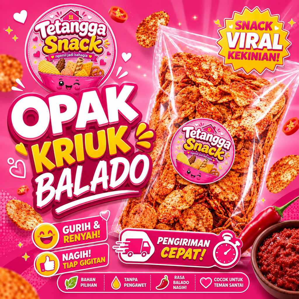 Opak Kriuk Balado / Opak Balado / Opak Jaipong / Keripik Opak