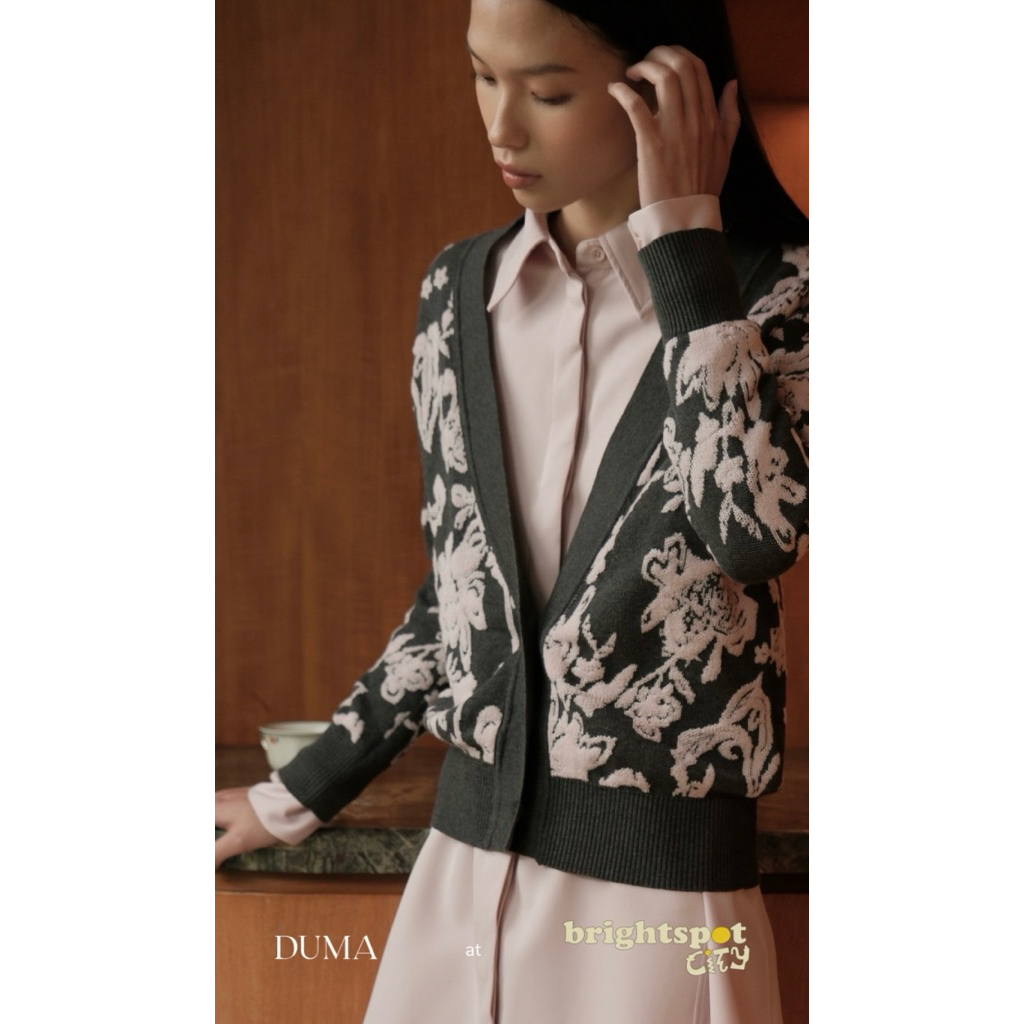 [NEW] READY DUMA ARIEL CARDIGAN DARK GREY PINK