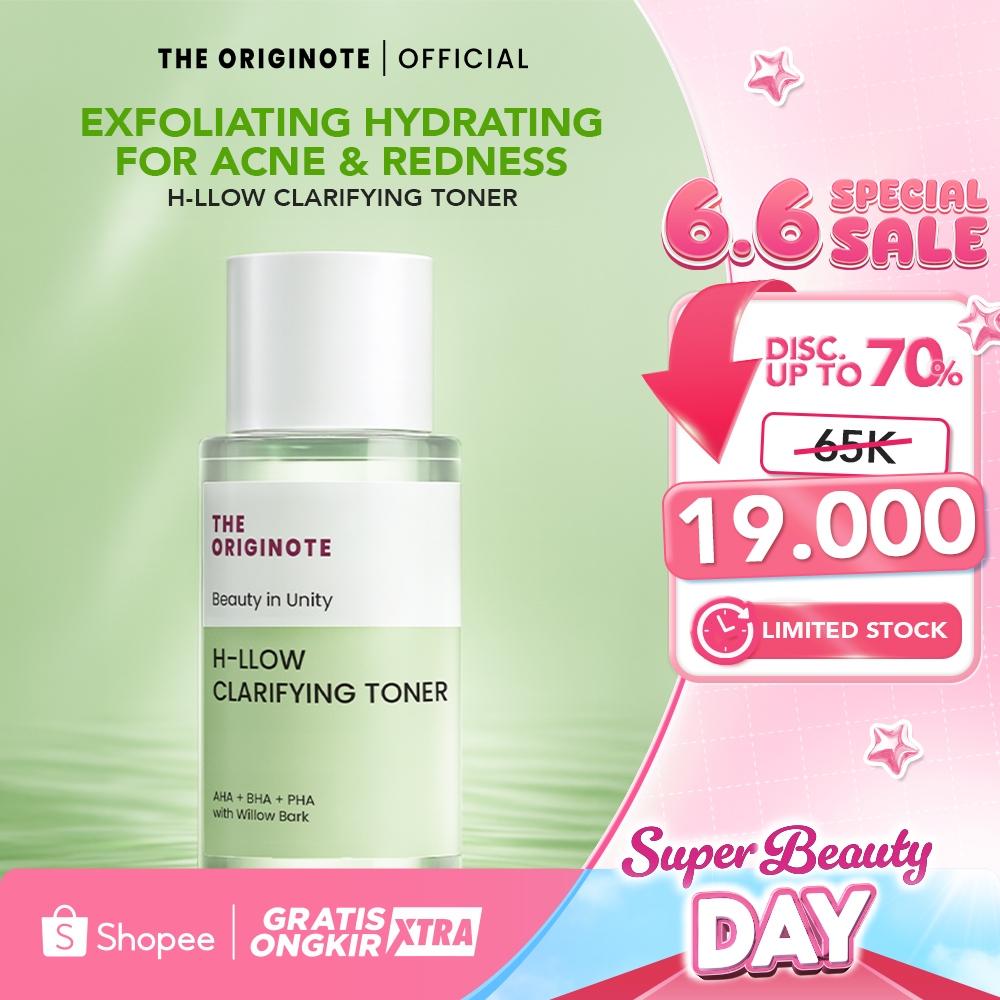 The Originote H-llow Clarifying Toner - Exfoliating Hydrating Toner Eksfoliasi Melembabkan Wajah Oil