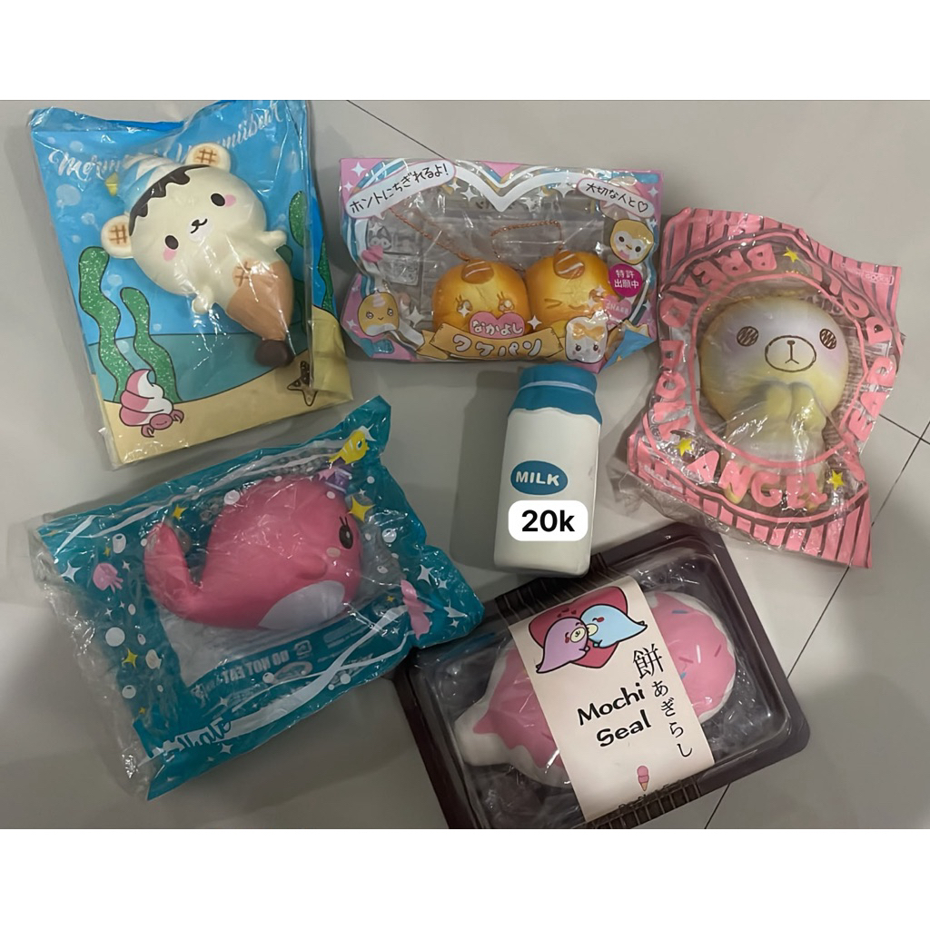 SQUISHY IBLOOM PUNIMARU LICENSED ORI MERMAID YUMIIBEAR, BREAD DOLL VANILLA, MILLIE THE WHALE, MOCHI 