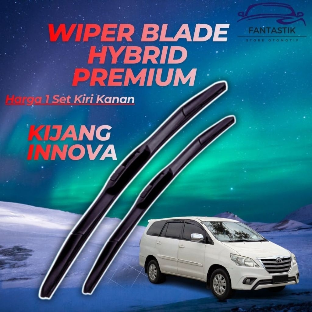 Wiper Mobil Kijang Innova 2005-2015 Hybrid 1 Set Anti Baret Sapuan Bersih Dan Halus