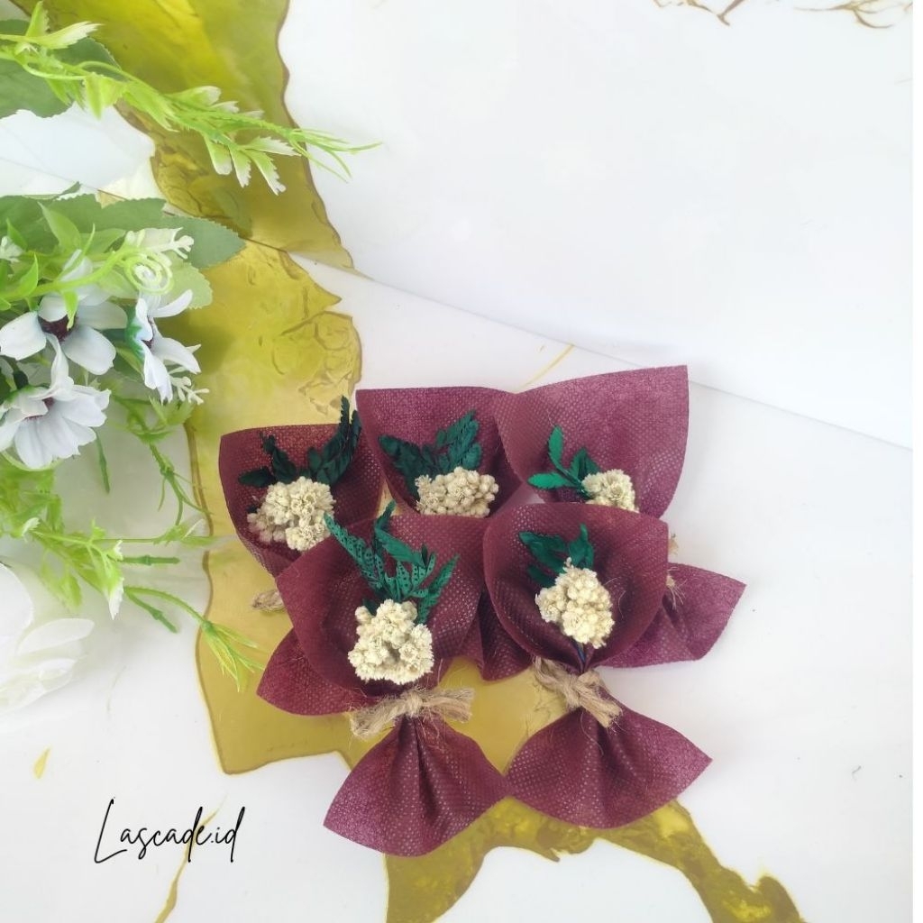 Mini Bouquet Bunga Kering Aesthetic Gift Pigura Dekorasi