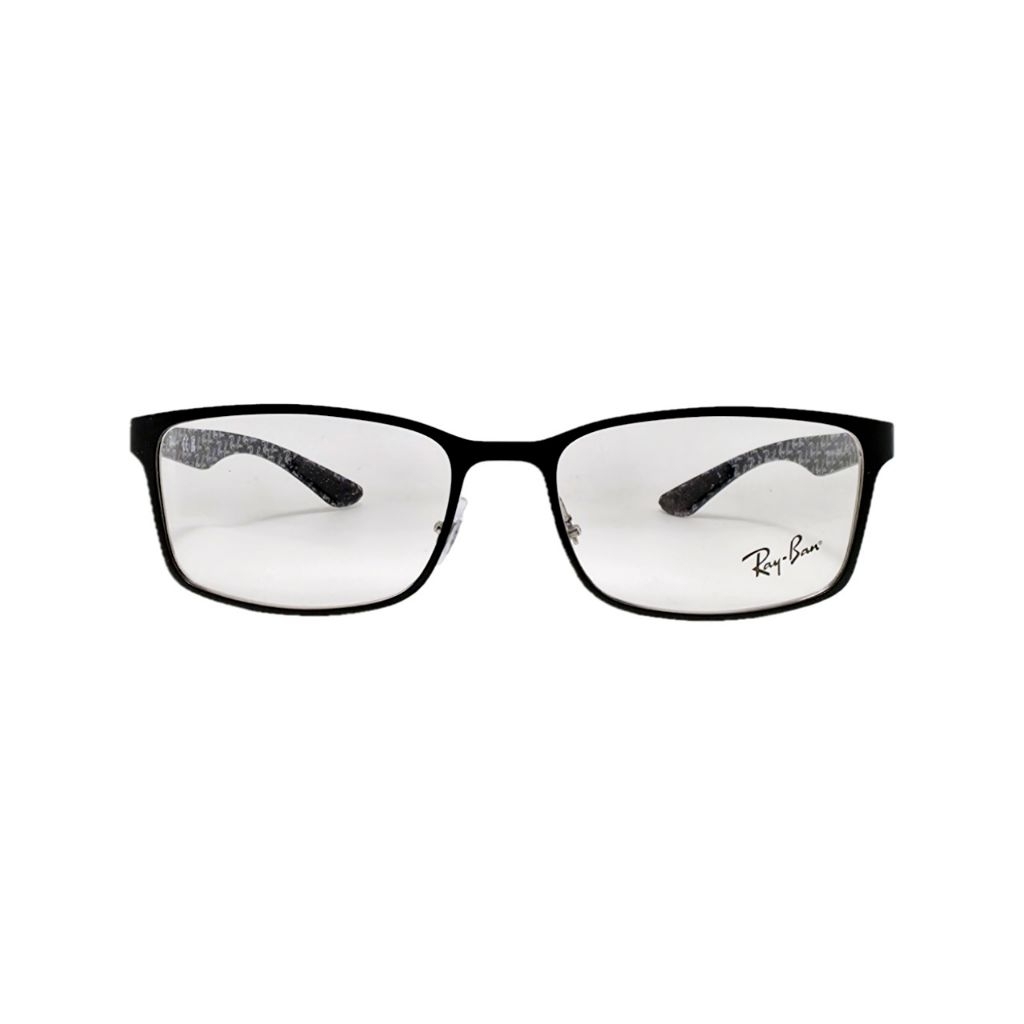 Frame Kacamata Rayban RB8424 2997 55-18-145 Matte Black On Silver Fiber Carbon Original