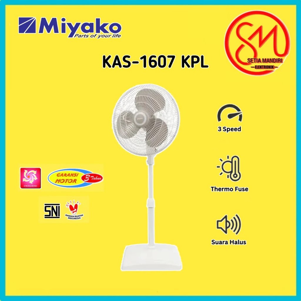 Kipas Angin Miyako KAS-1607 K PL 16 inch / Kipas Angin Berdiri / Standfan miyako