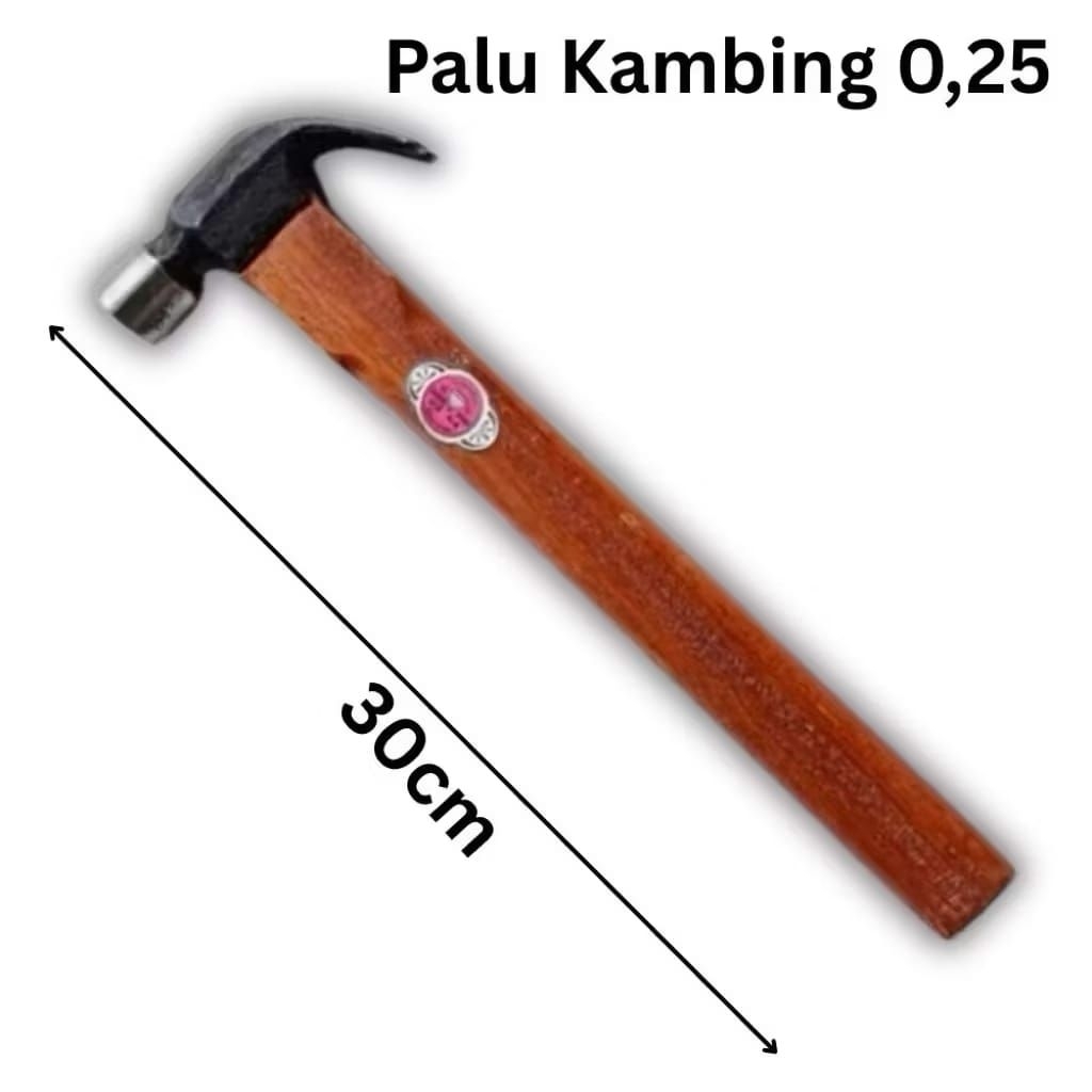 Palu Kambing Alat Tukang - Perkakas Palu Baja Gagang Kayu - Palu Paku Serbaguna