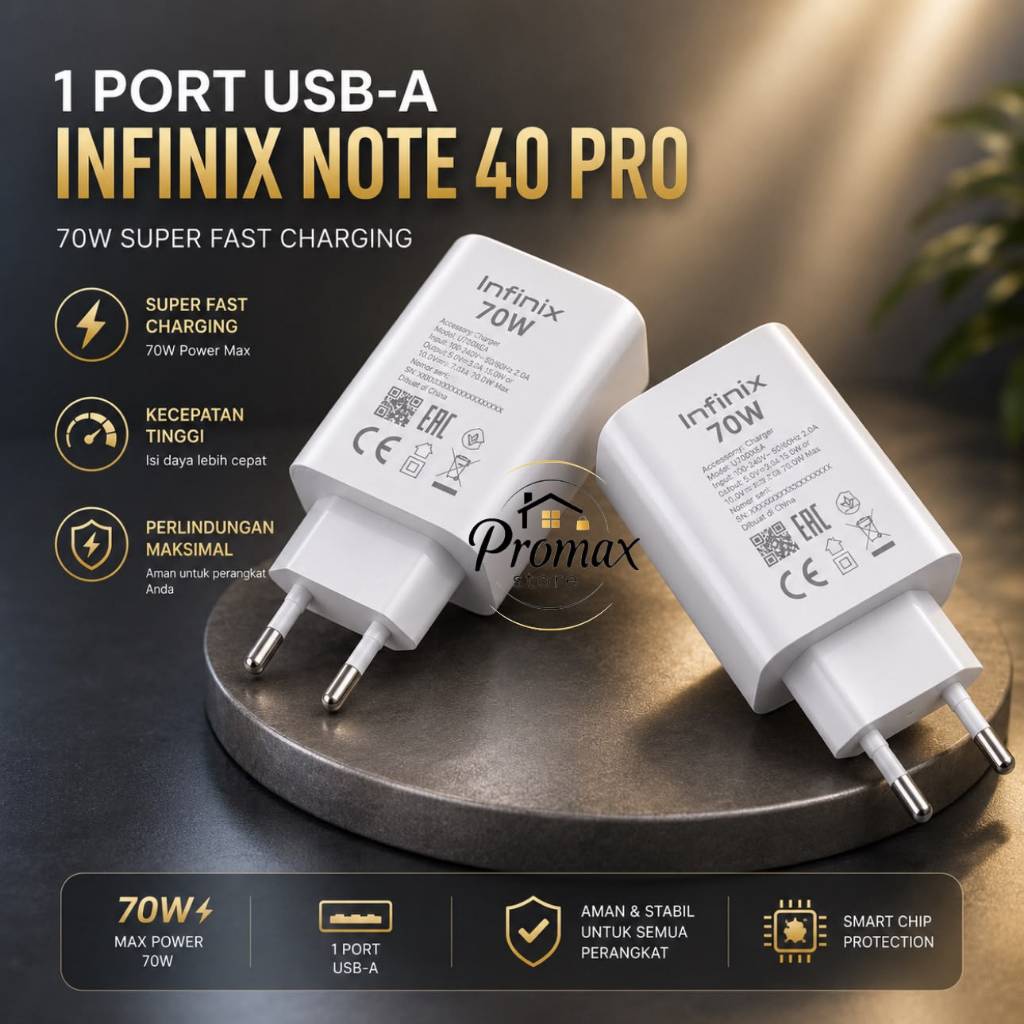 PM - Charger 70W Type C Copotan Infinix Note 40 Pro All Around Super Fast Charging U700XEA