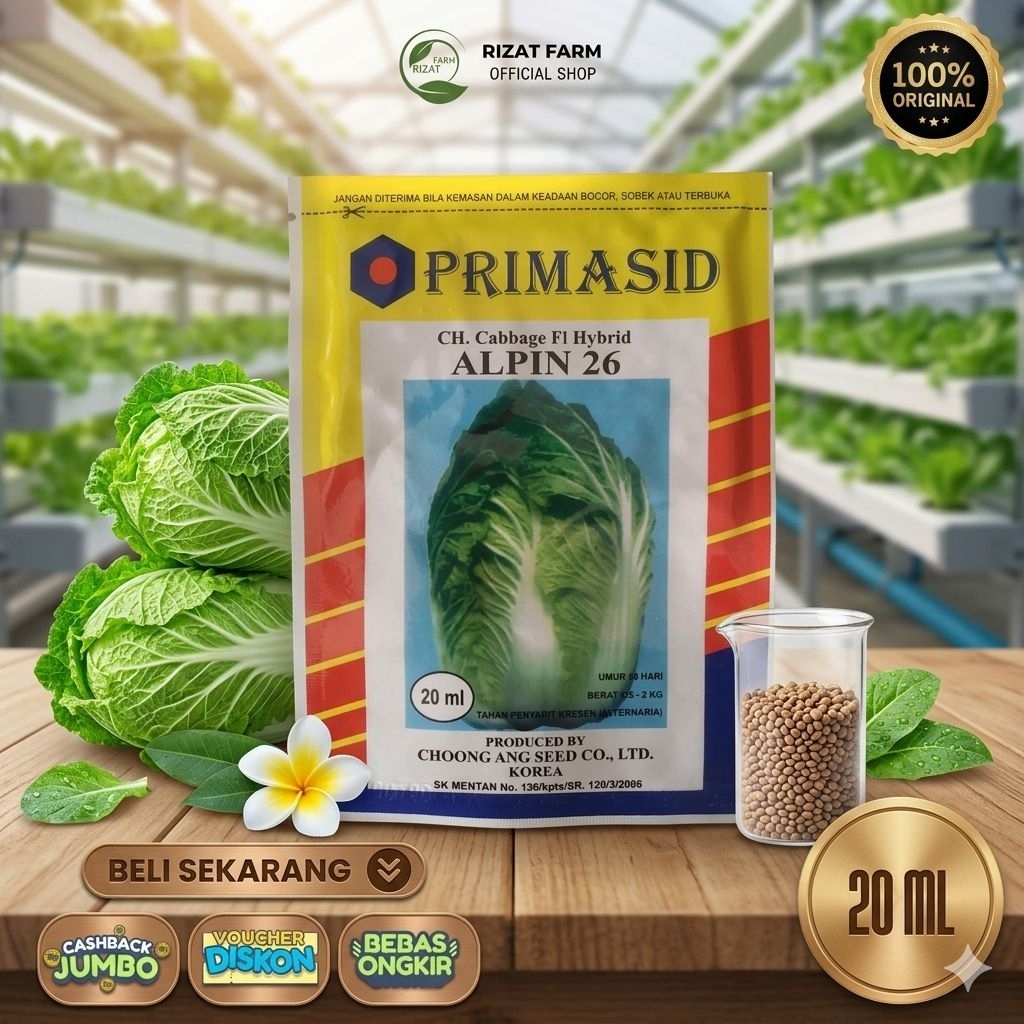 PRIMASID Benih Kol CH Hybrid Alpin 26 - 20ml, Tahan Penyakit Kresak