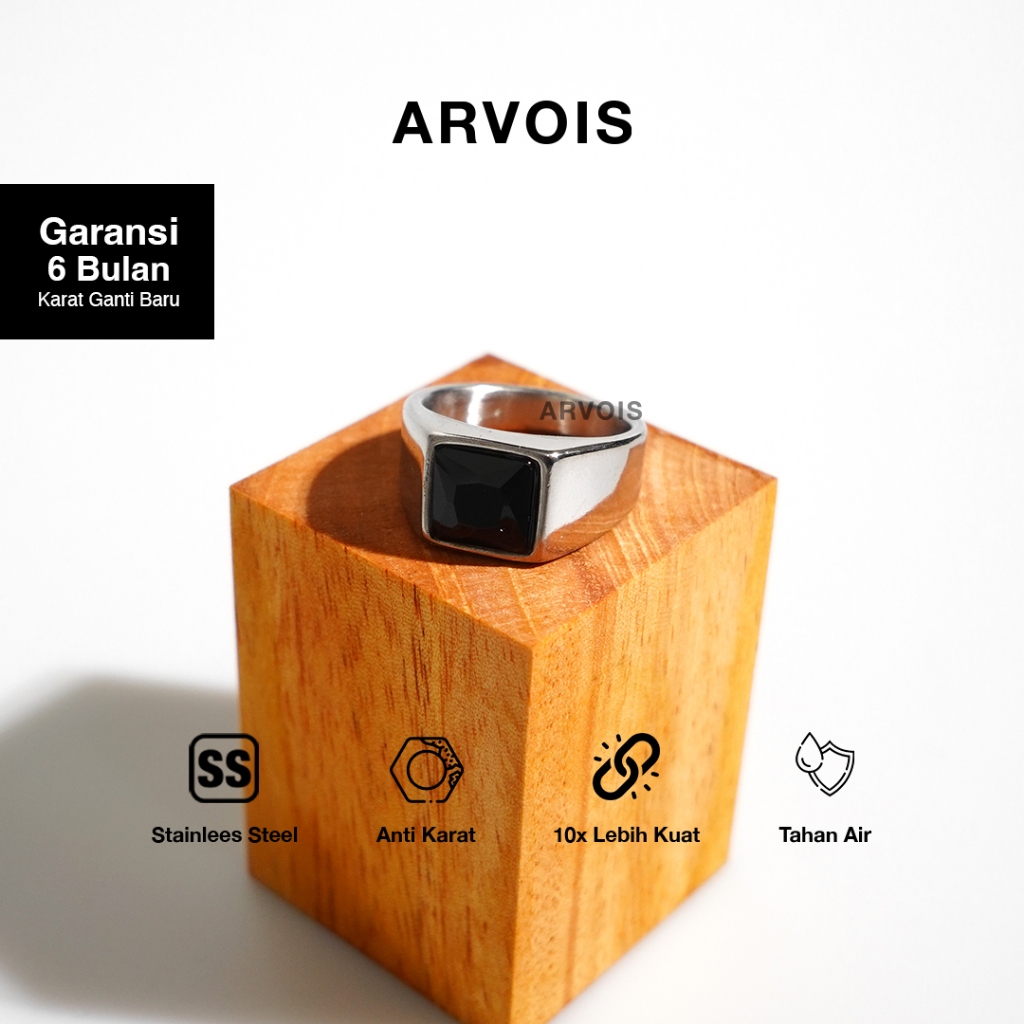 ARVOIS - Cincin Pria Wanita Titanium Anti Karat - Alba