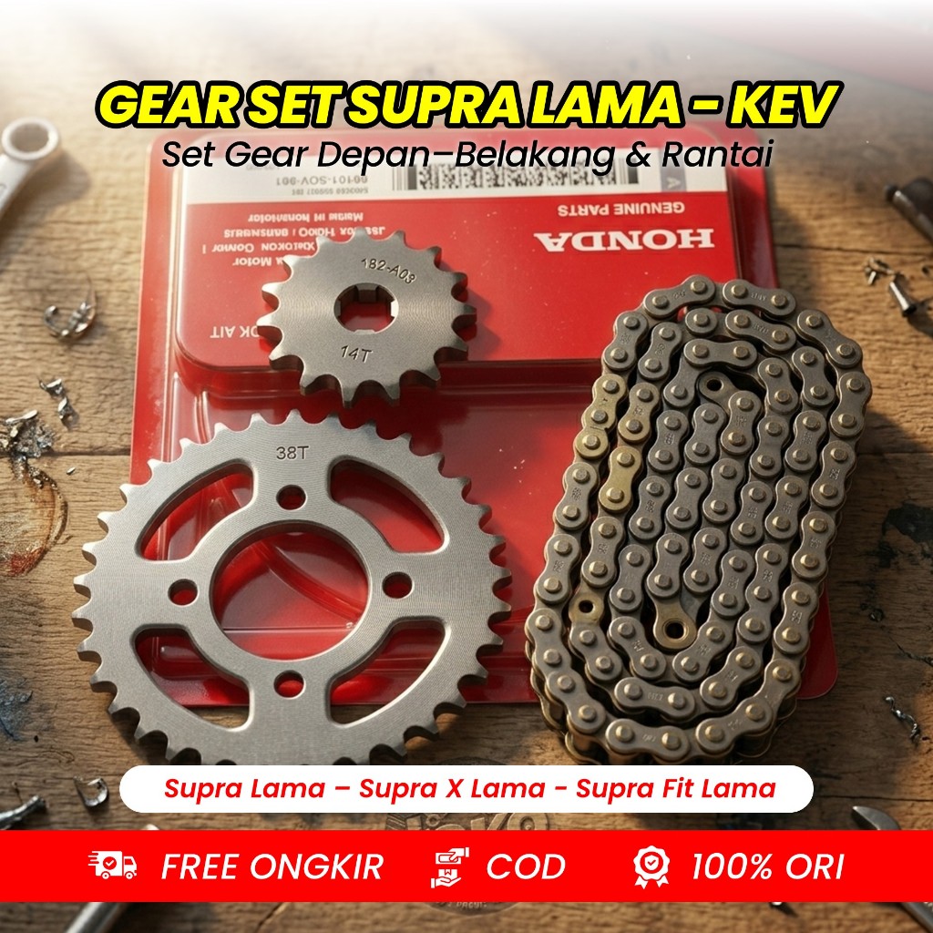 Gear Set Motor Honda Supra lama, Supra Fit, Supra X Lama Original Sparepart Honda - KEV