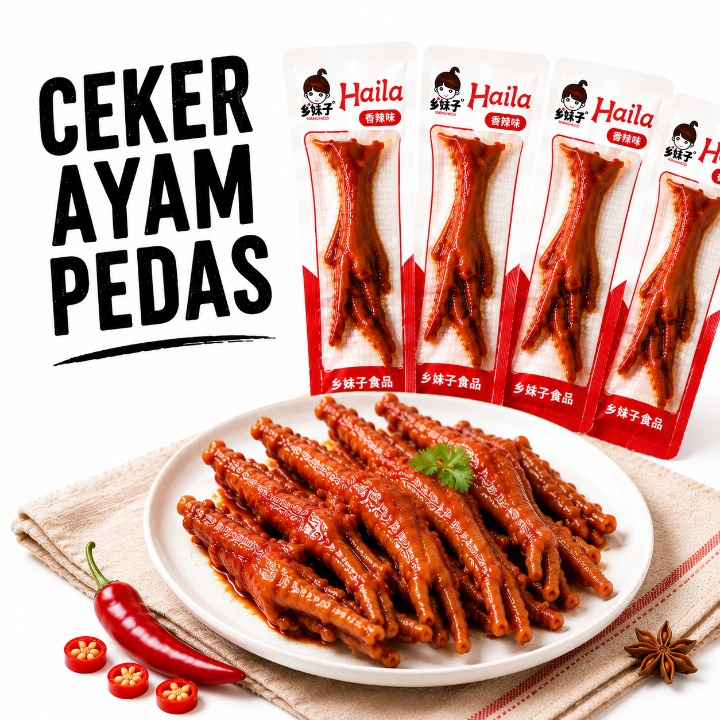 Ceker Ayam Pedas Siap Makan Snack Camilan Ceker Ayam Pedas Gurih Siap Saji
