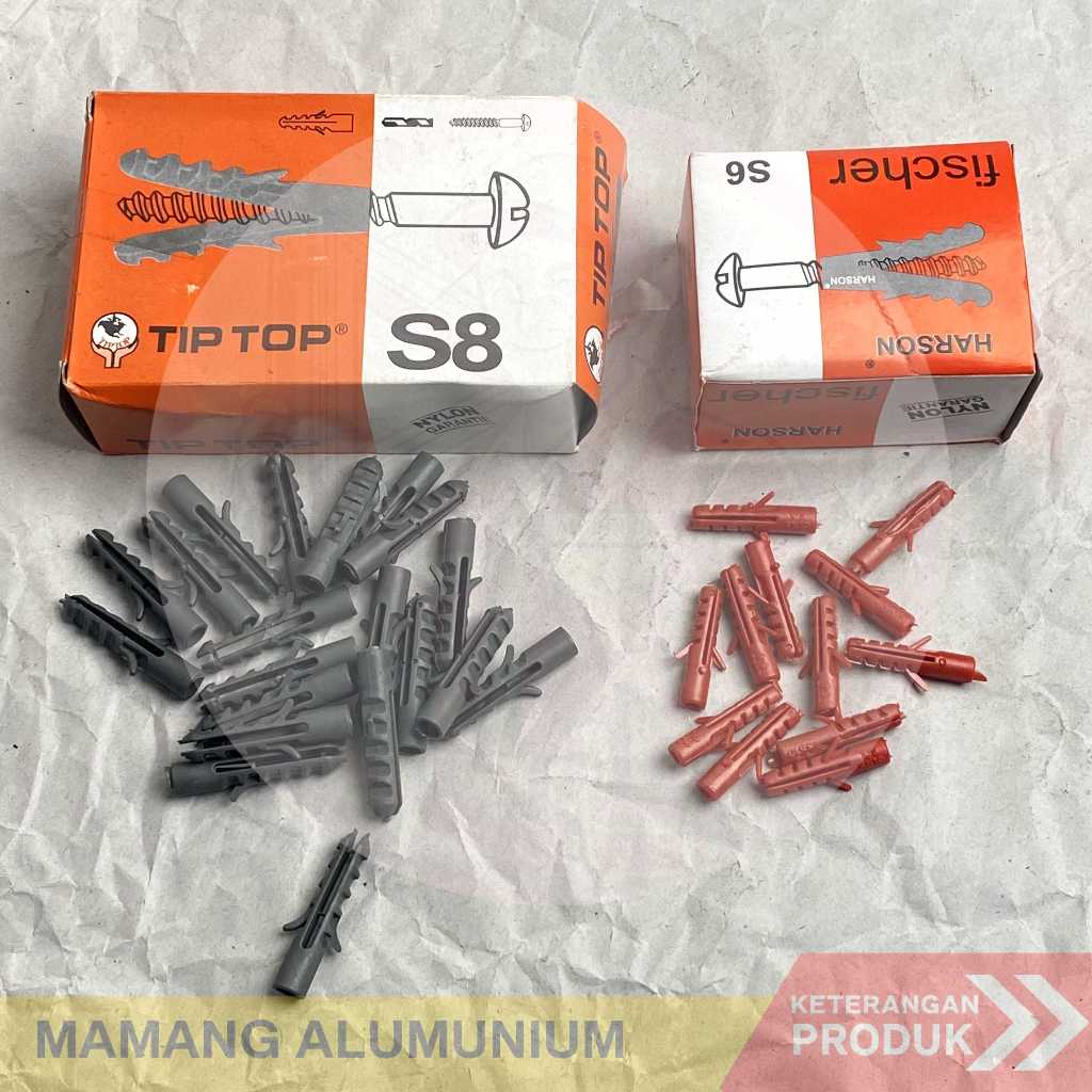 VISER 100 pcs Fischer Pengencang Skrup Tembok Viser S6 S8 (Hanya Fisher)