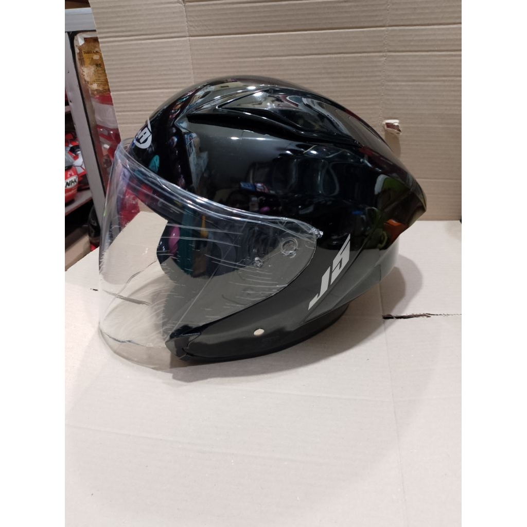 HELM HITAM GLOSSY J5/J9 ACN XYZ UKURAN DEWASA