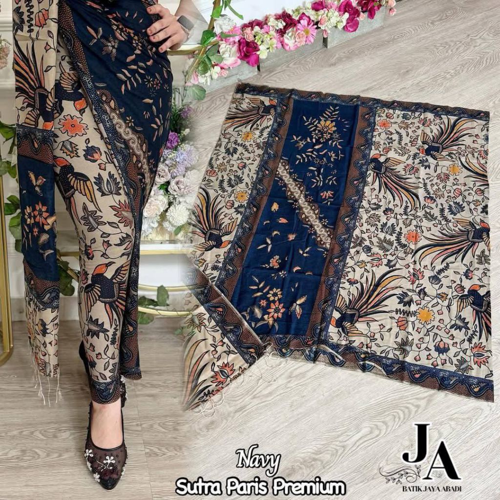 Set Kamen Sutra Paris ATBM - Bahan Sutra Paris, Motif Batik Elegan, Nyaman Dipakai