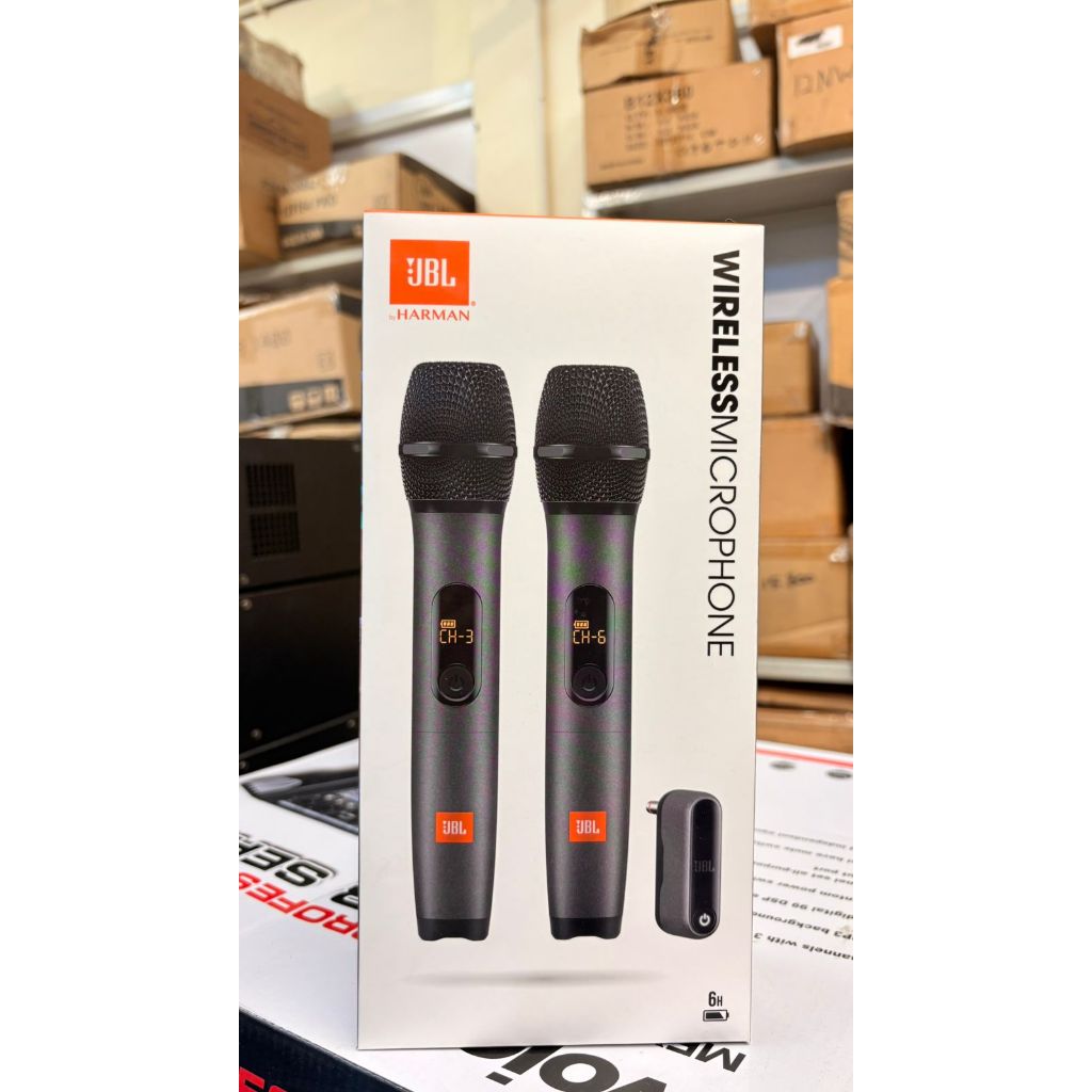 JBL Microphone Wireless 2 Mic Profesional Mic Karaoke With Receiver