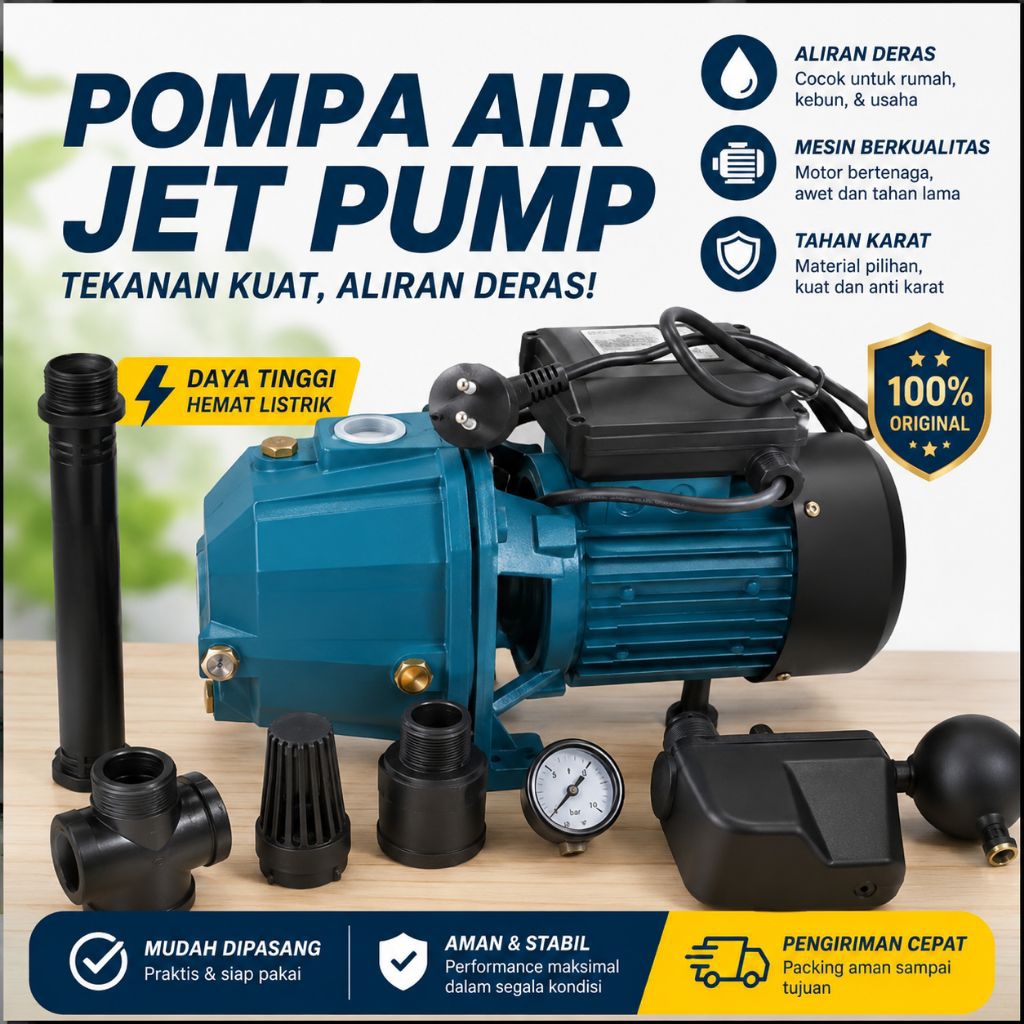 Pompa Air Jet Pump 250 Watt - Pompa Air Sumur Dalam Jet Pump 30 meter