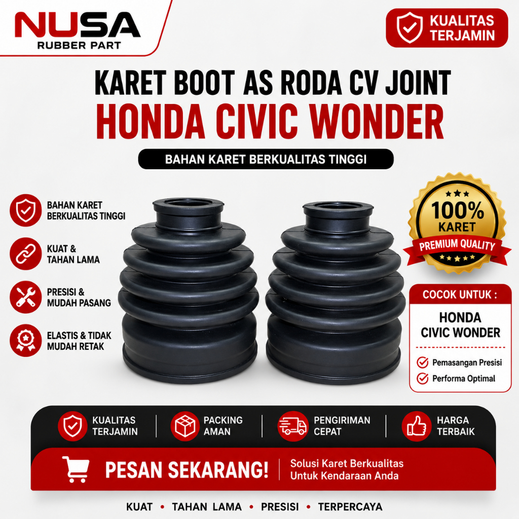 Karet Boot As Roda CV Joint Honda Civic Wonder | Boot Gardan CV Joint Civic Wonder | NRP Nusa Rubber