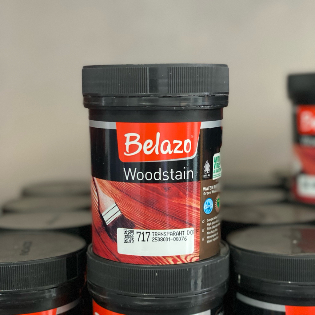 BELAZO WOODSTAIN warna TRANSPARAN DOFF(717) 0,4 liter 1/2 KG - politur plitur cat kayu warna campuan