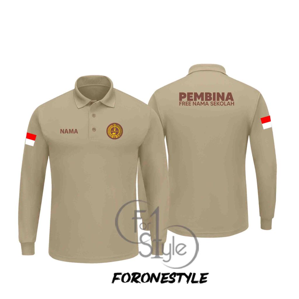 Poloshirt PEMBINA PRAMUKA - Kaos Polo PEMBINA PRAMUKA FREE NAMA - Baju Berkerah PEMBINA PRAMUKA FREE